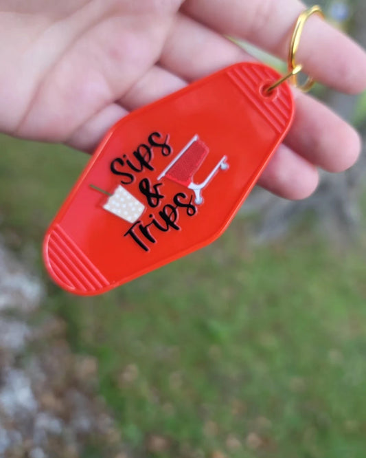 Sips & Trips Keychain