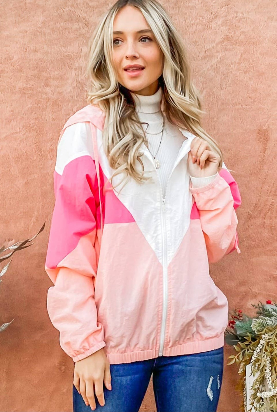 Pink Windbreaker Jacket