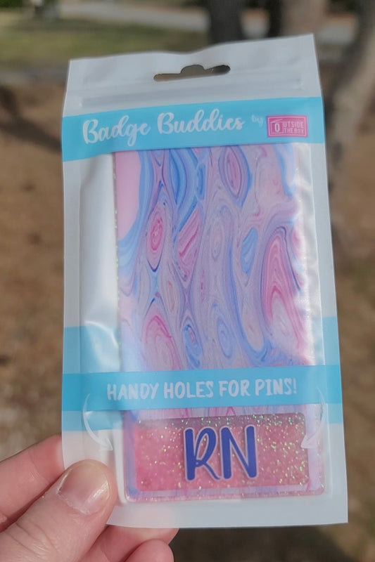 Pink Swirl Badge Buddy