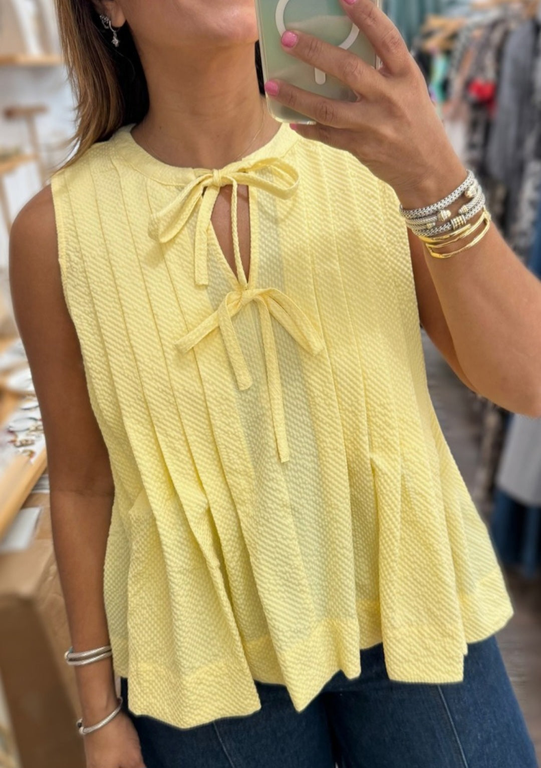 Yellow Bow Tank Top
