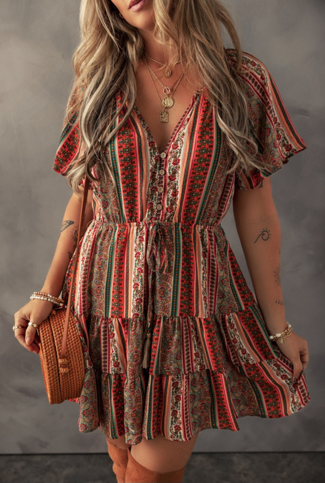 Red Bohemian Dress