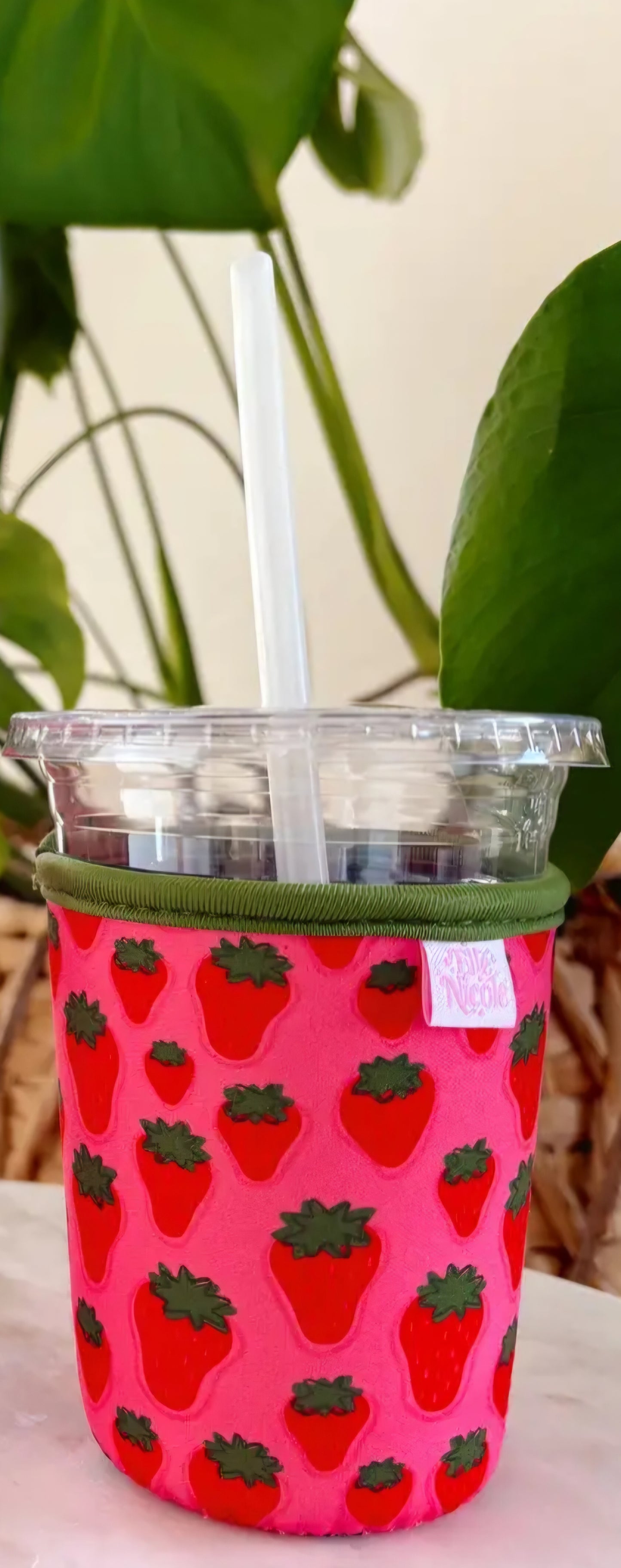 Strawberry Iced Coffee Cup Cover