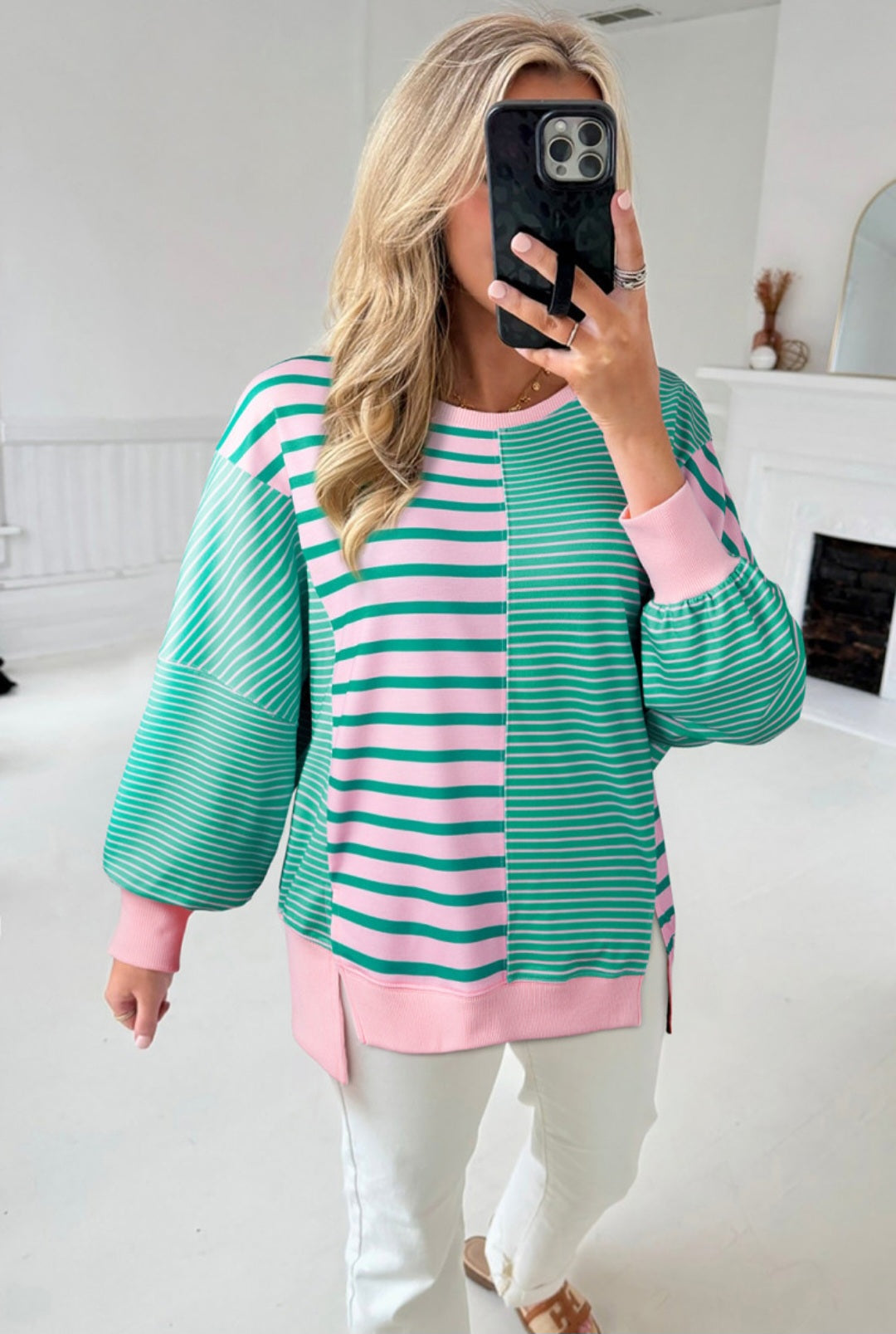 Pink & Green Sweatshirt