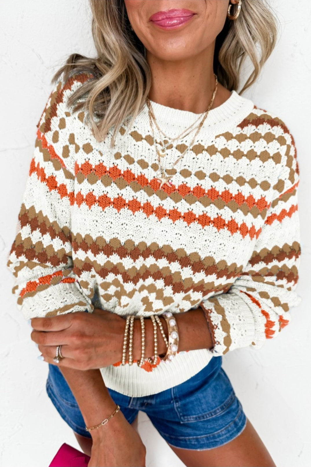Orange & Cream Sweater