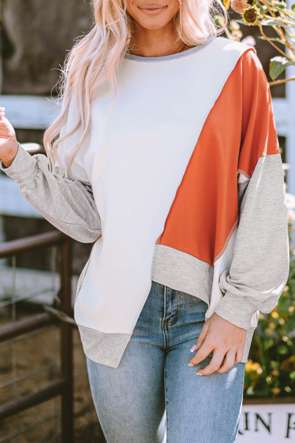 Khaki Colorblock Top