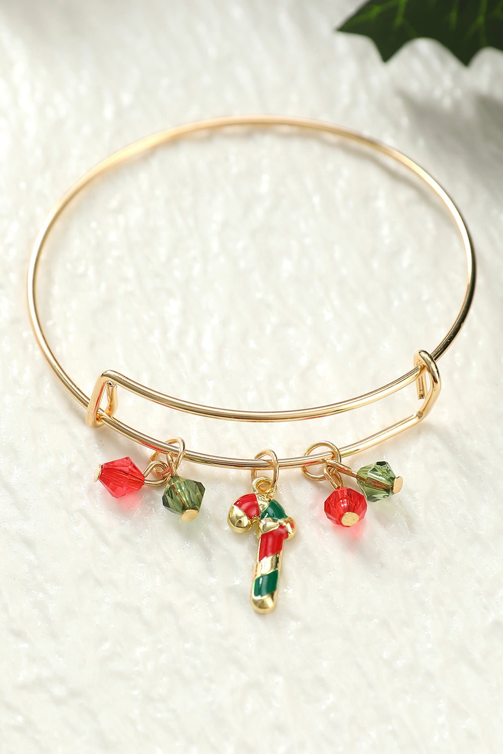 Gold Christmas Candy Cane Bracelet