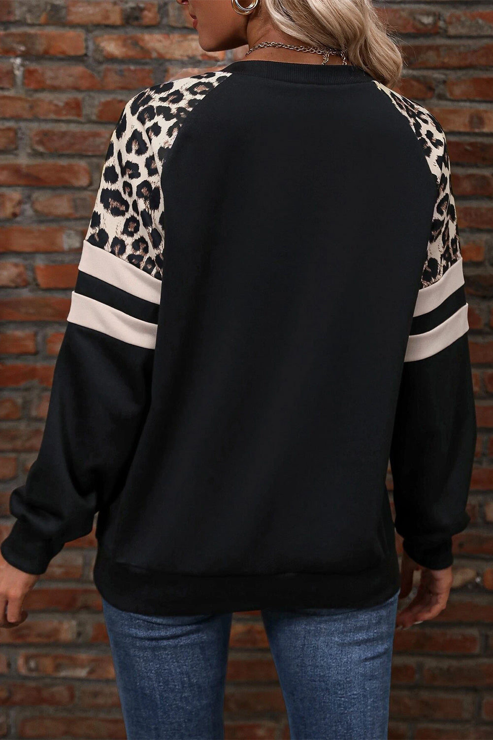 Black Leopard Print Sweatshirt