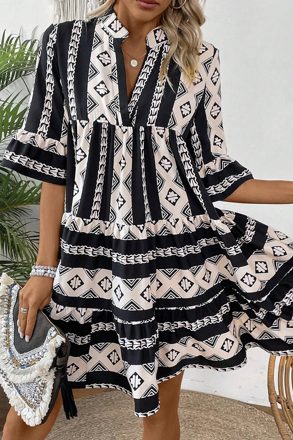 Black Geometric Dress