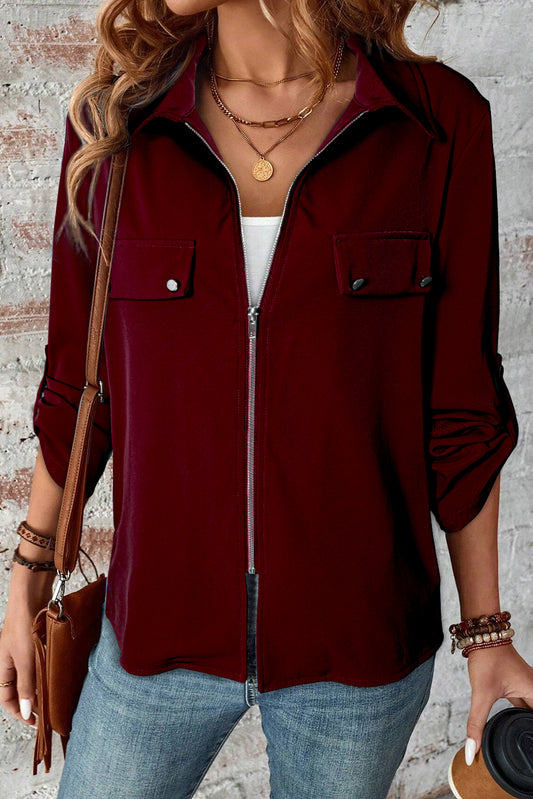 Red Zip Up Jacket