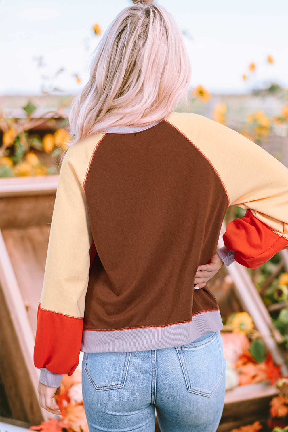 Orange ColorBlock Top