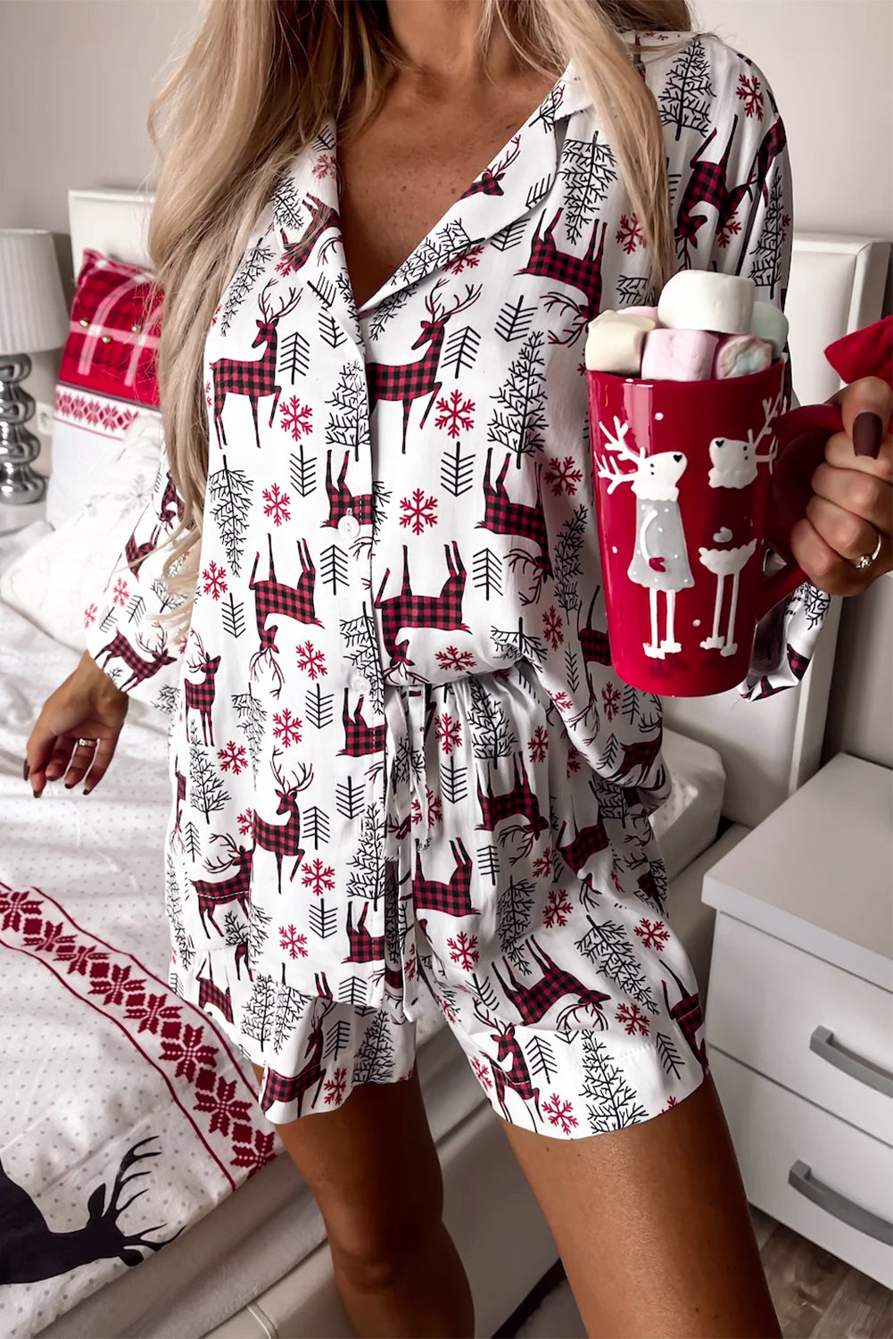 Checkered Reindeer Pajamas