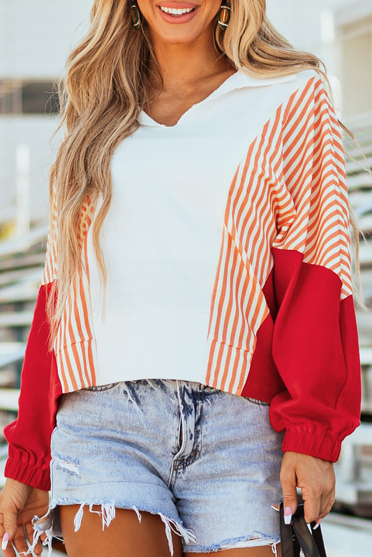 White Striped Sweatshirt