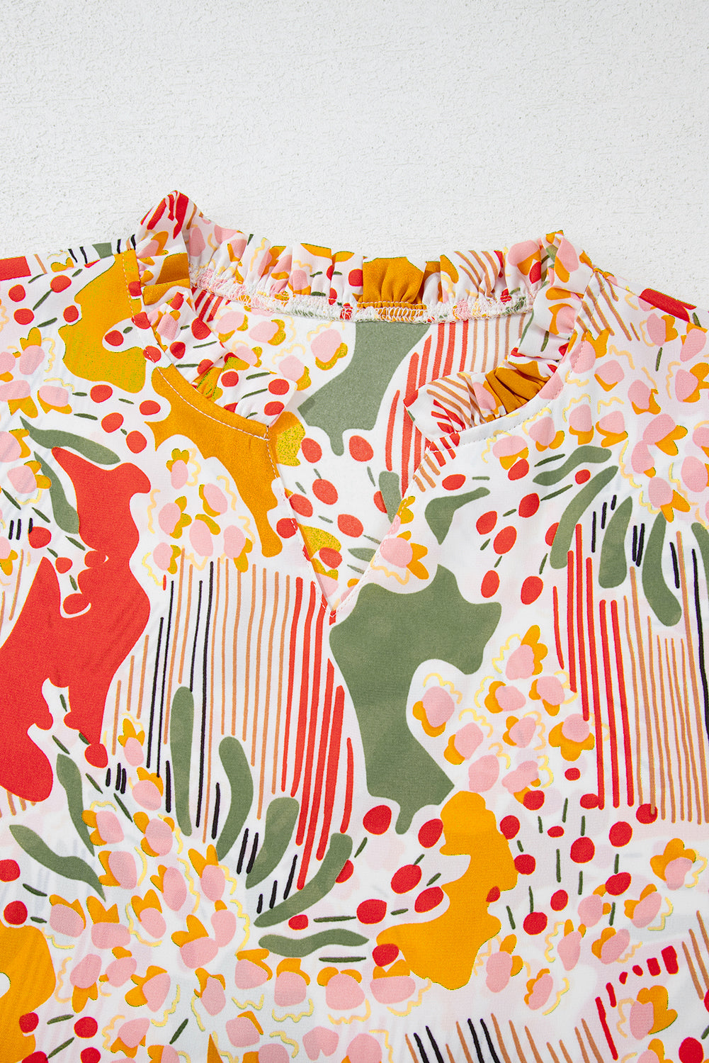 Orange Printed Floral Plus Size Top