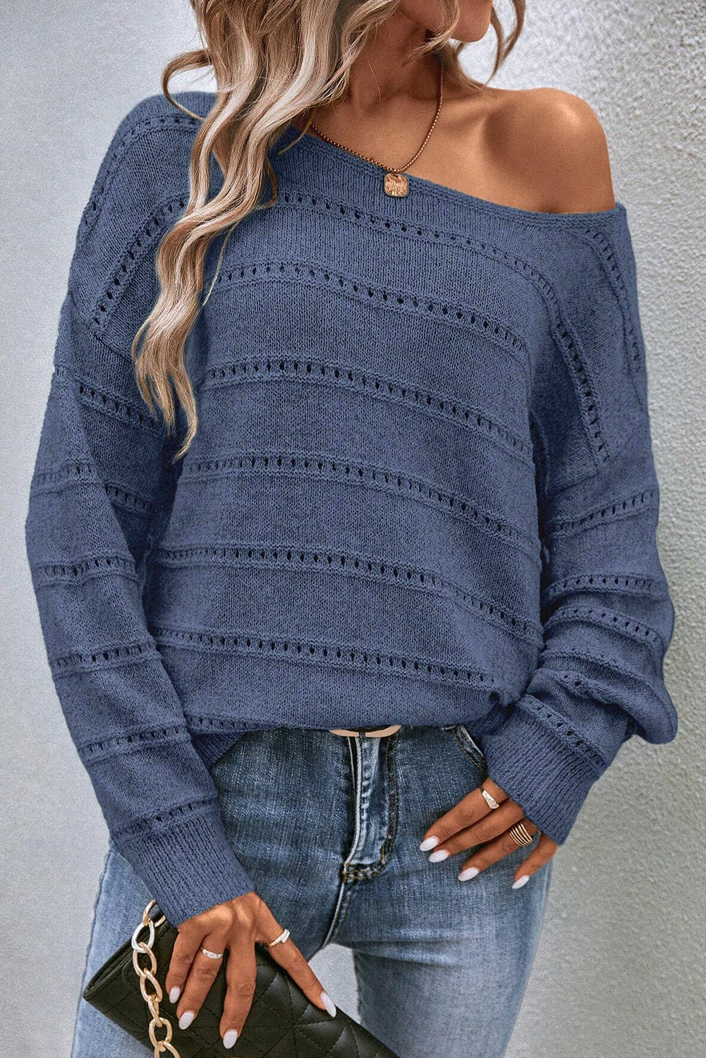 Real Teal Drop Shoulder Sweater