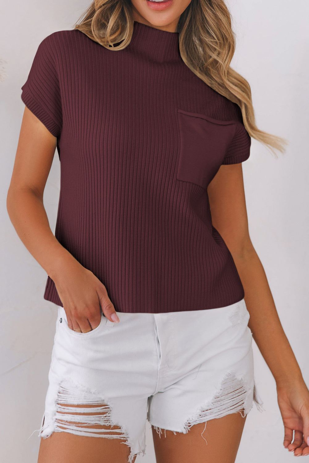 Burgundy Pocket Sweater