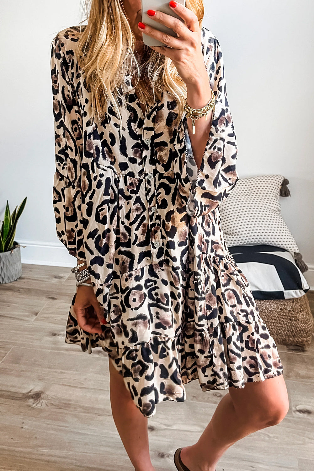 Black Leopard Print Dress