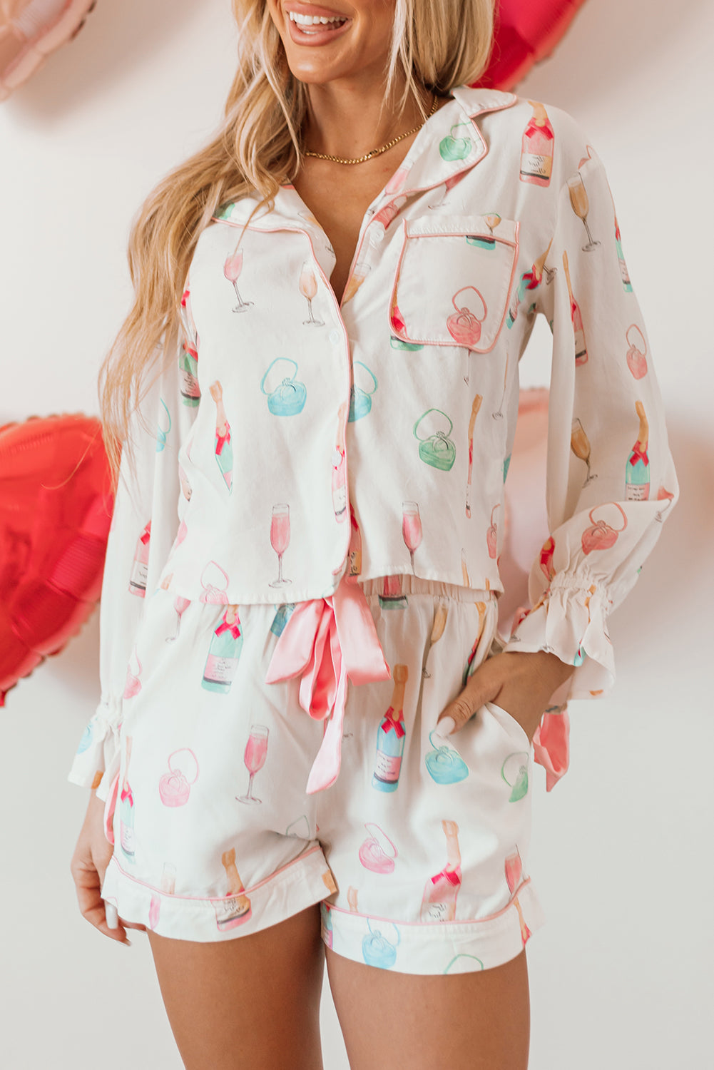 Wine Glass Pajama Set