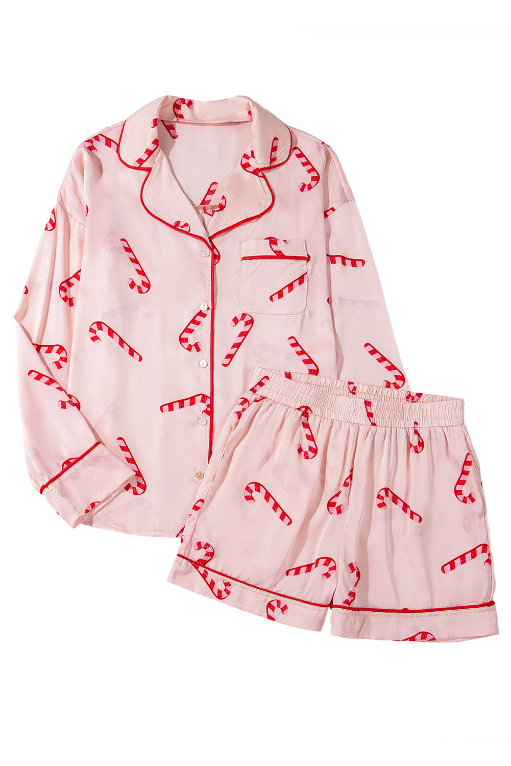 Pink Christmas Candy Cane Pajamas