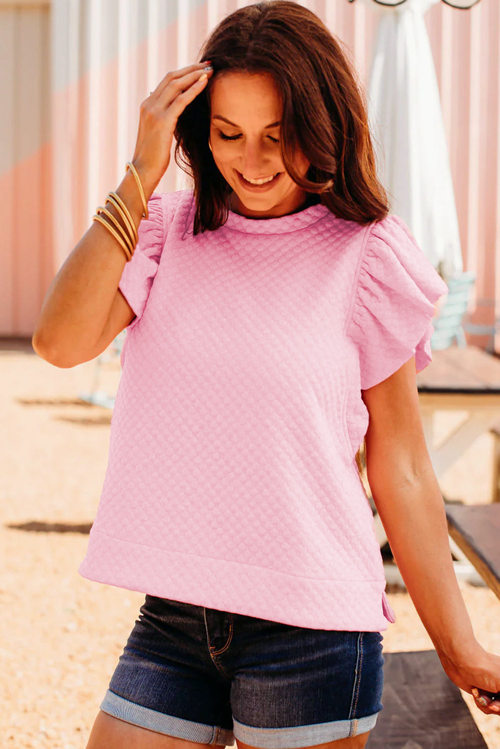 Pink Ruffle Top