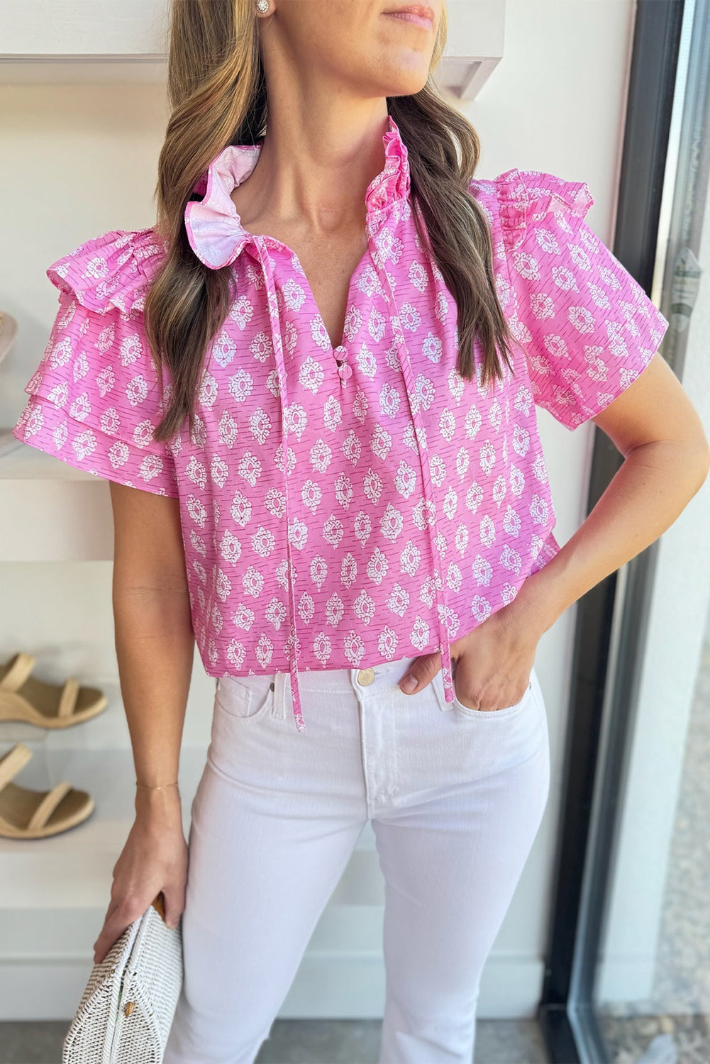 Pink Vintage Floral Top