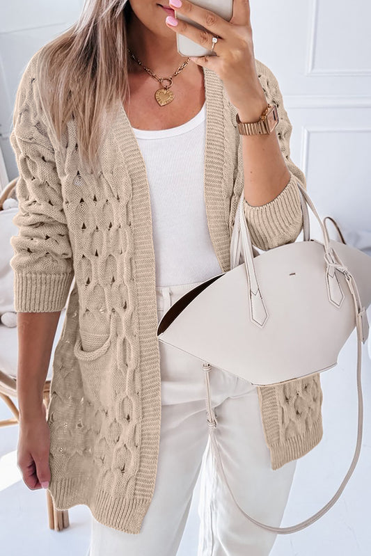 Cream Pocketed Cardigan