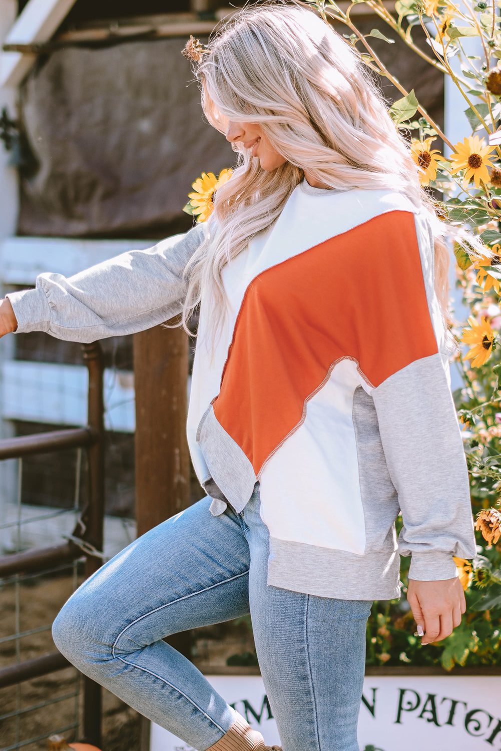 Khaki Colorblock Top