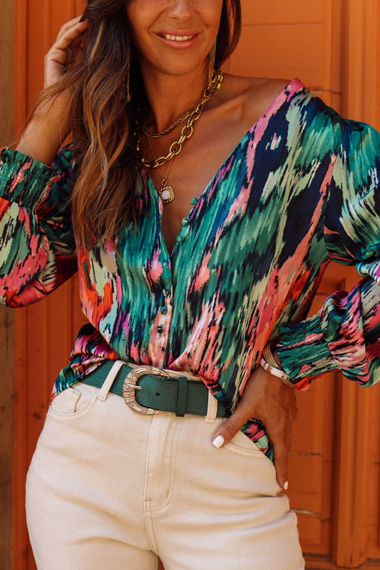 Multicolor Abstract Print Top