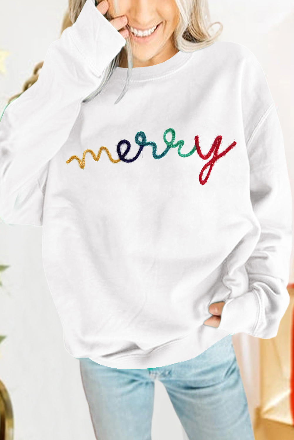 White Merry Sweatshirt