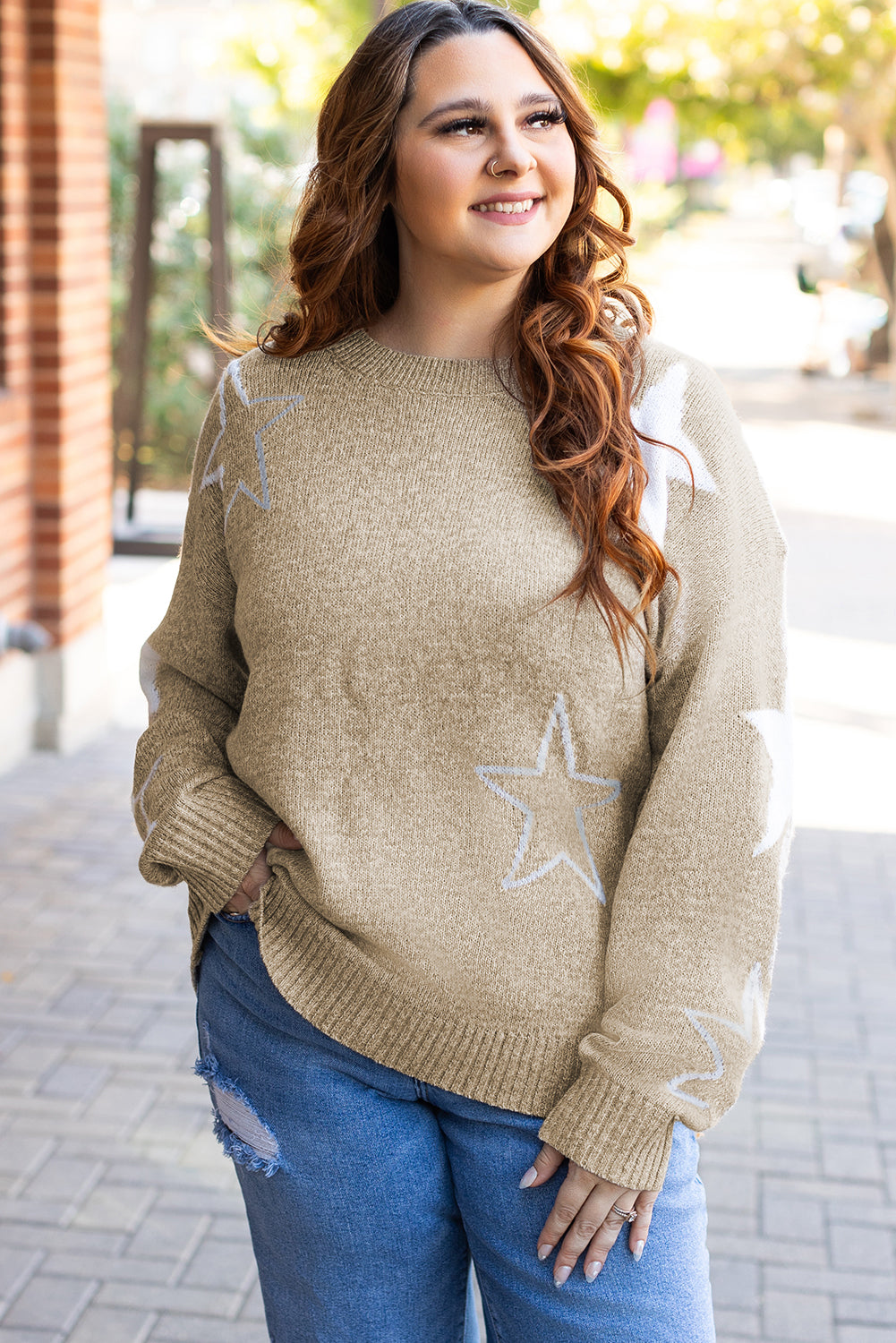 Khaki Star Sweater