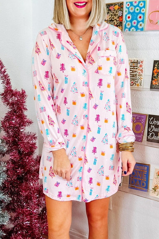 Pink Christmas Tree Pajamas