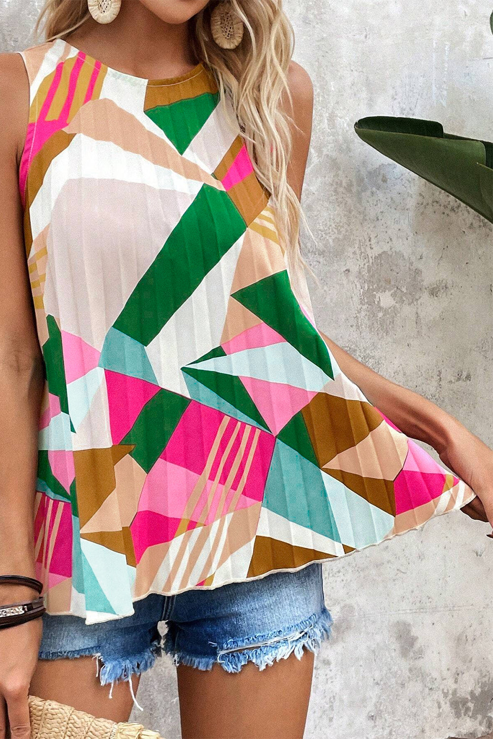 Multicolour Geometric Printed Top