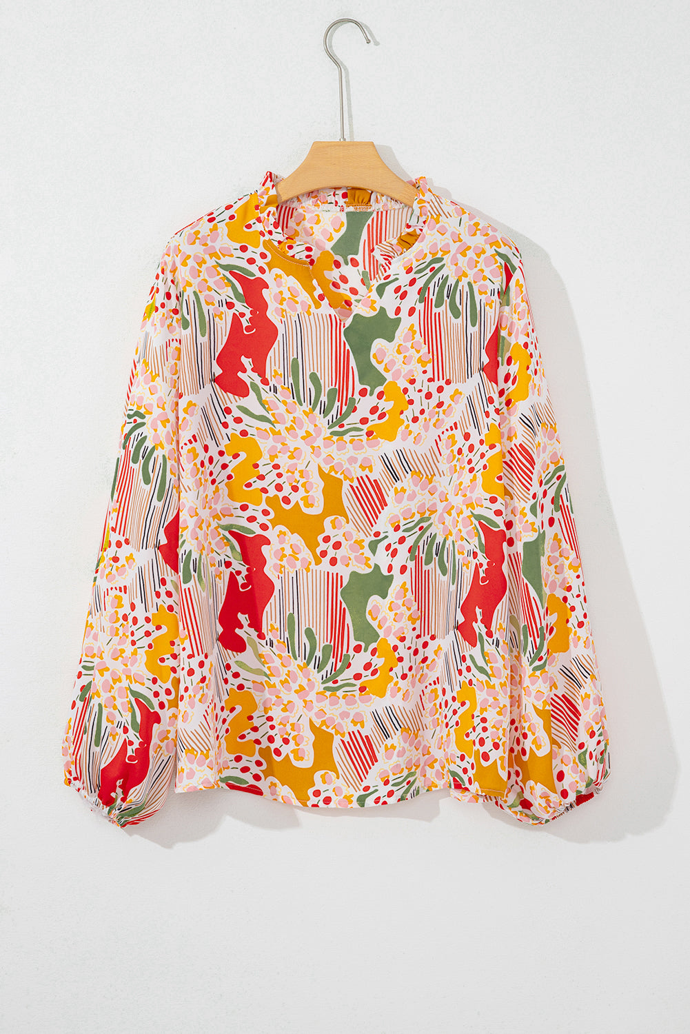 Orange Printed Floral Plus Size Top