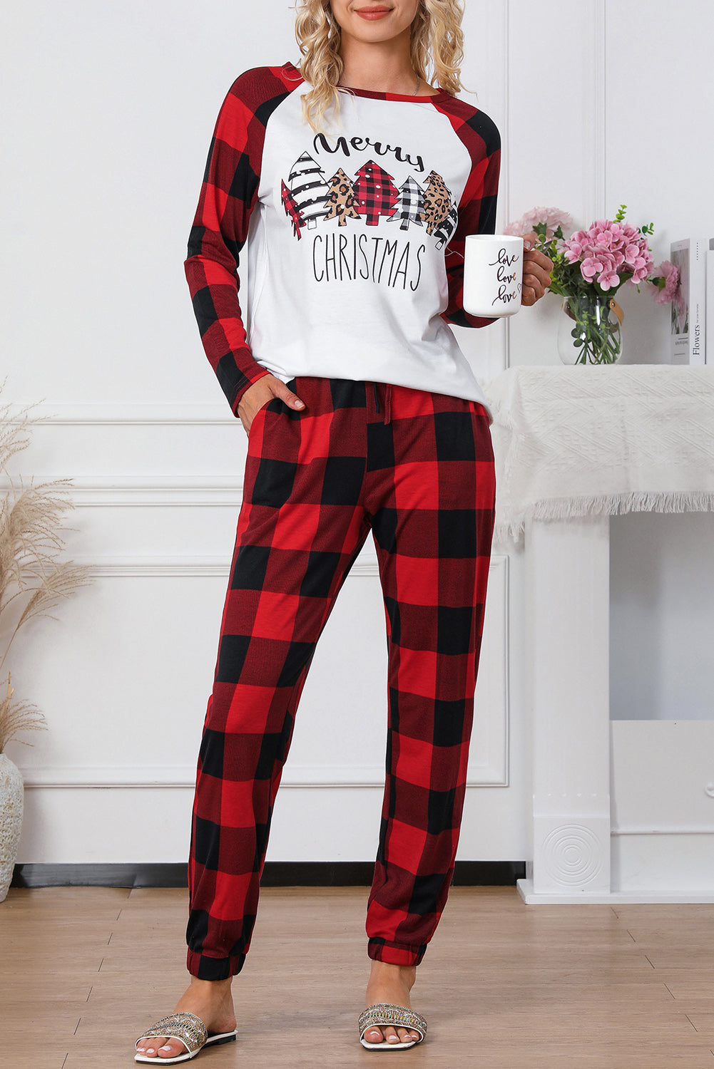 Red Plaid Merry Christmas Pajamas