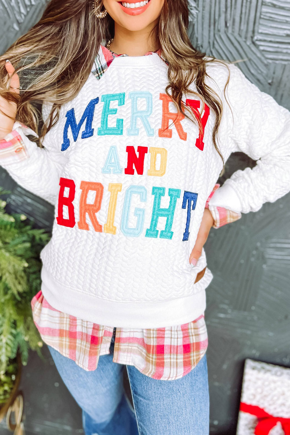 White Merry And Bright Pullover Top