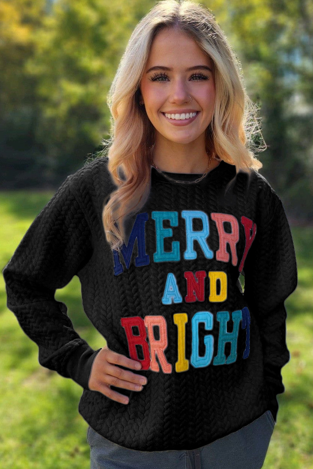 Black Merry And Bright Sweatshirt