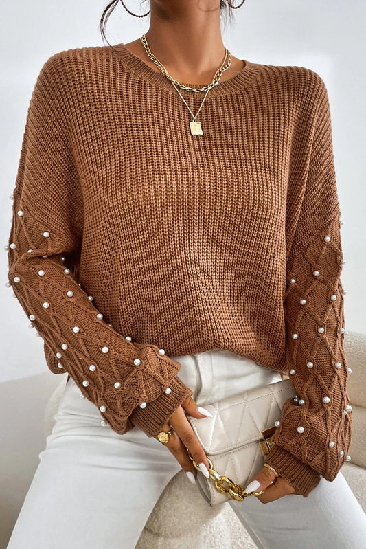 Chestnut Beaded Sweater