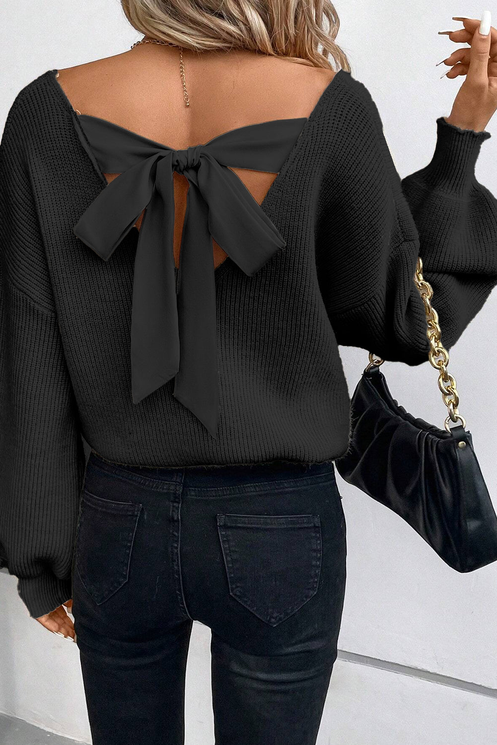 Black Knot Back Sweater