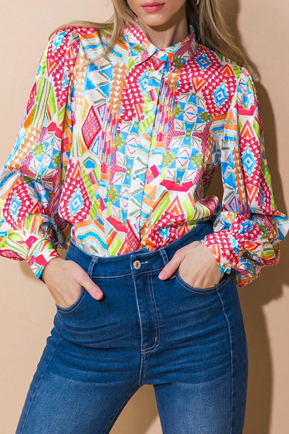 Multicolor Abstract Top