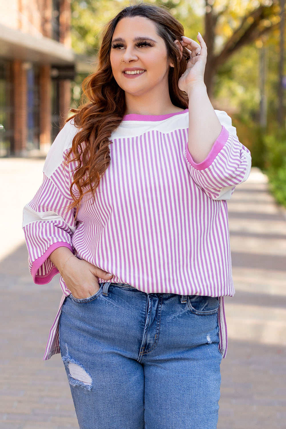 Plus Size Stripe Top