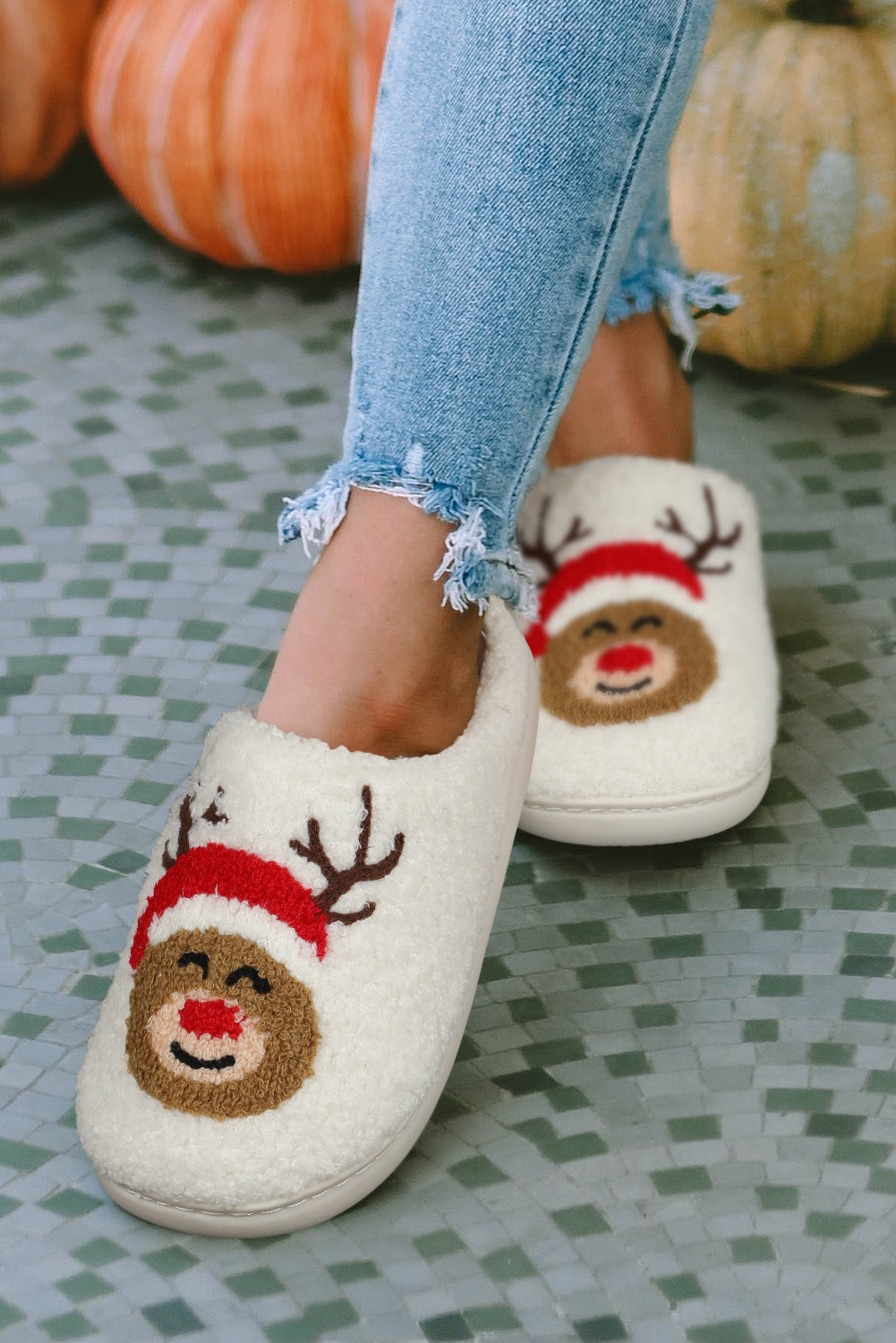 Reindeer Indoor Plush Slippers