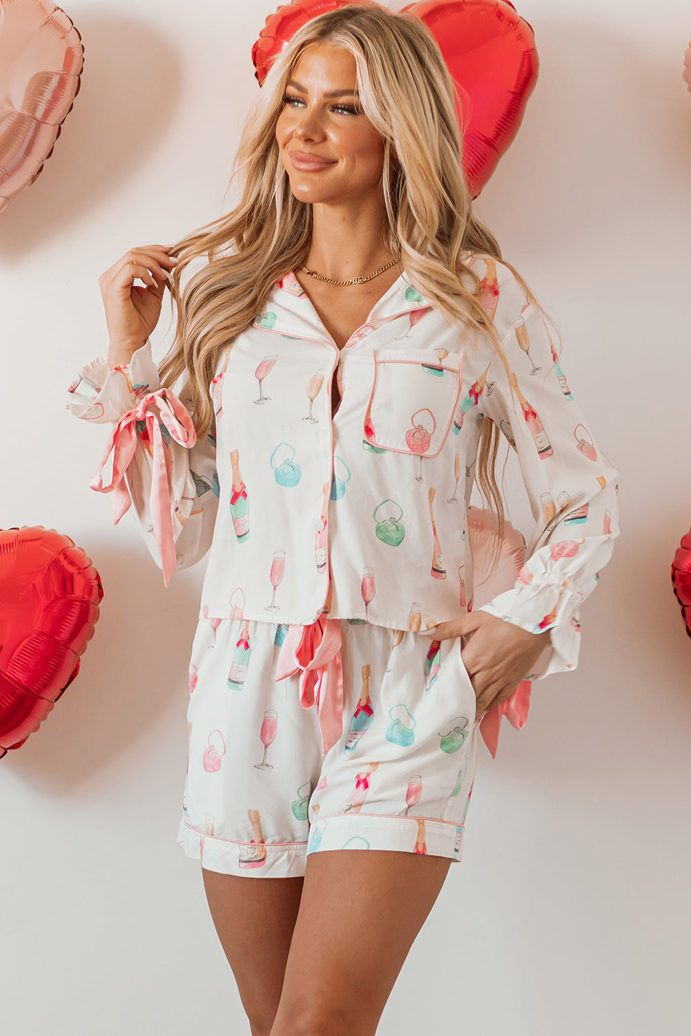 Wine Glass Pajama Set