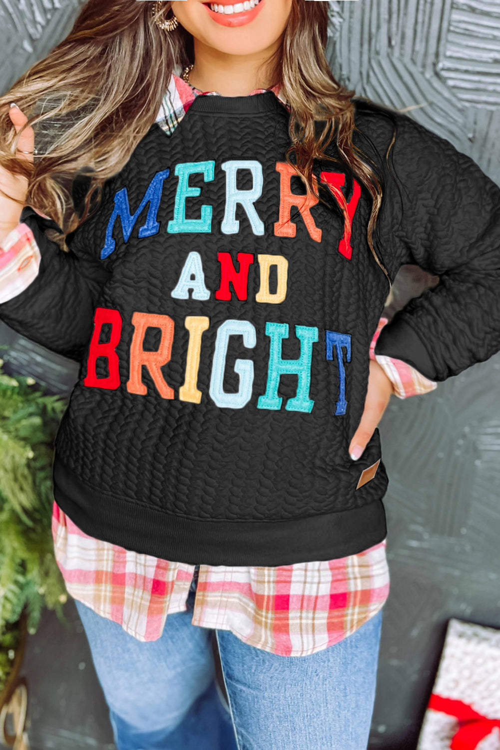 Black Merry And Bright Sweatshirt