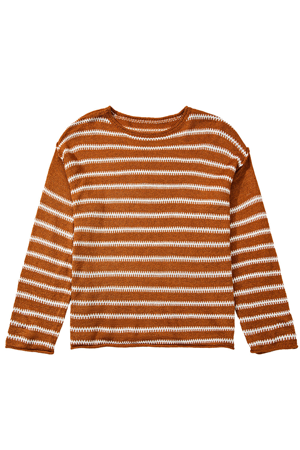 Brown Stripe Casual Sweater