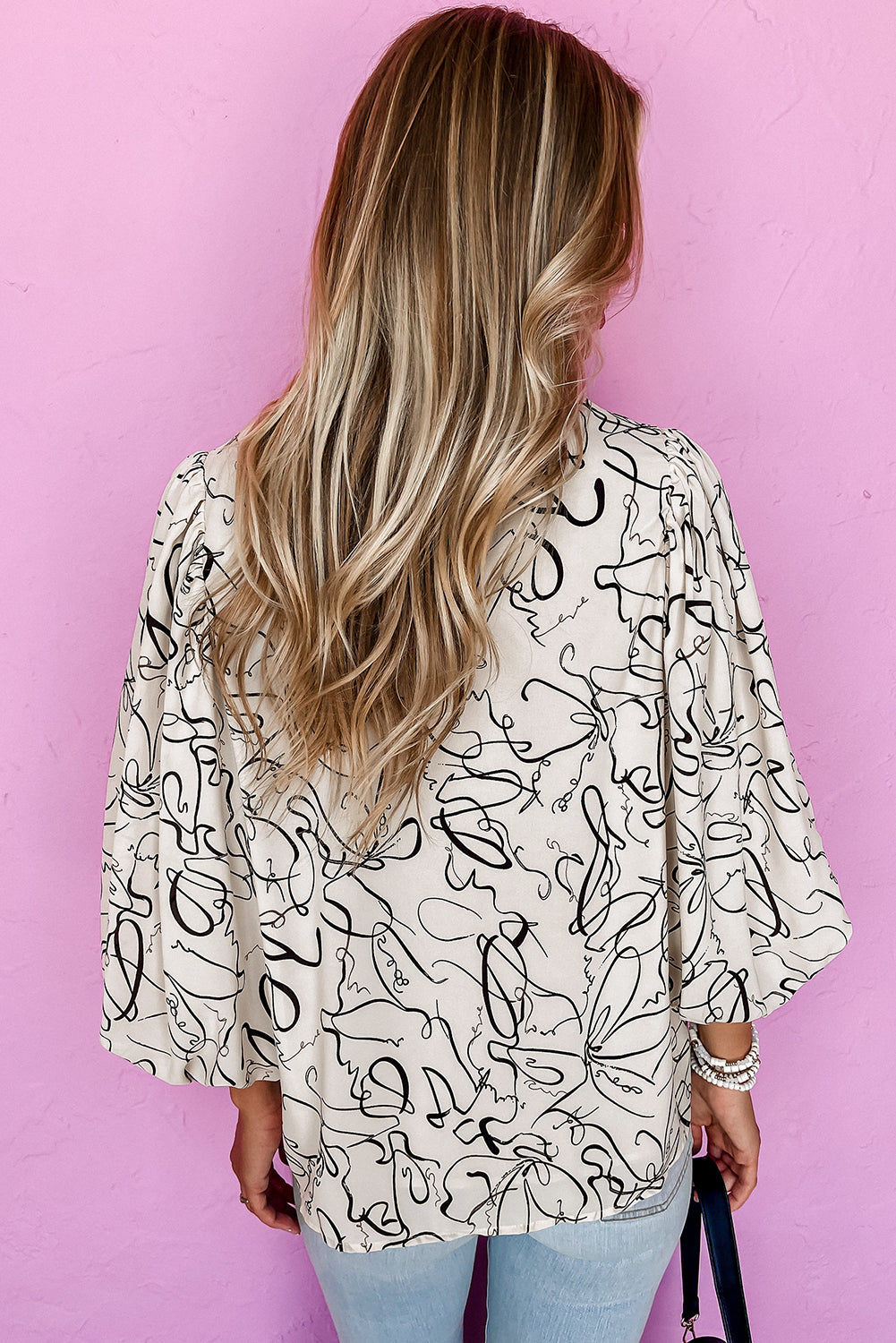 Beige Abstract Top