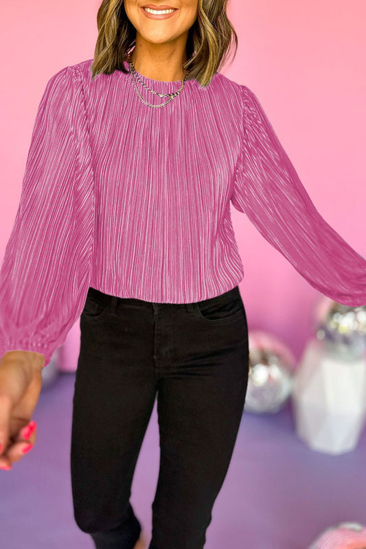 Pink Pleated Top