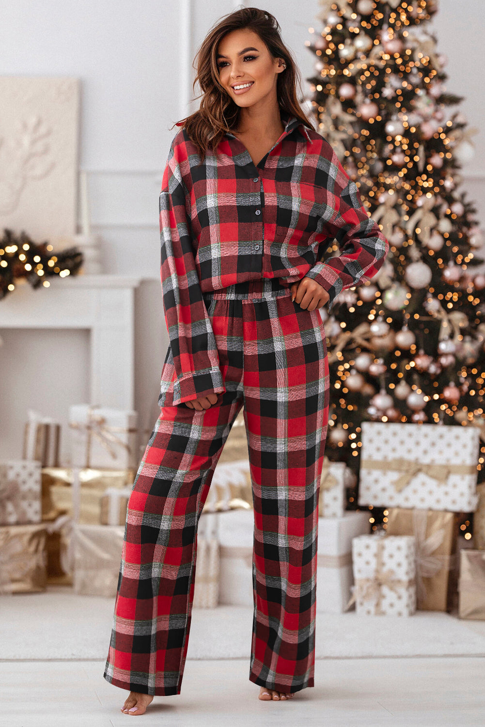 Red Christmas Checkered Pajamas