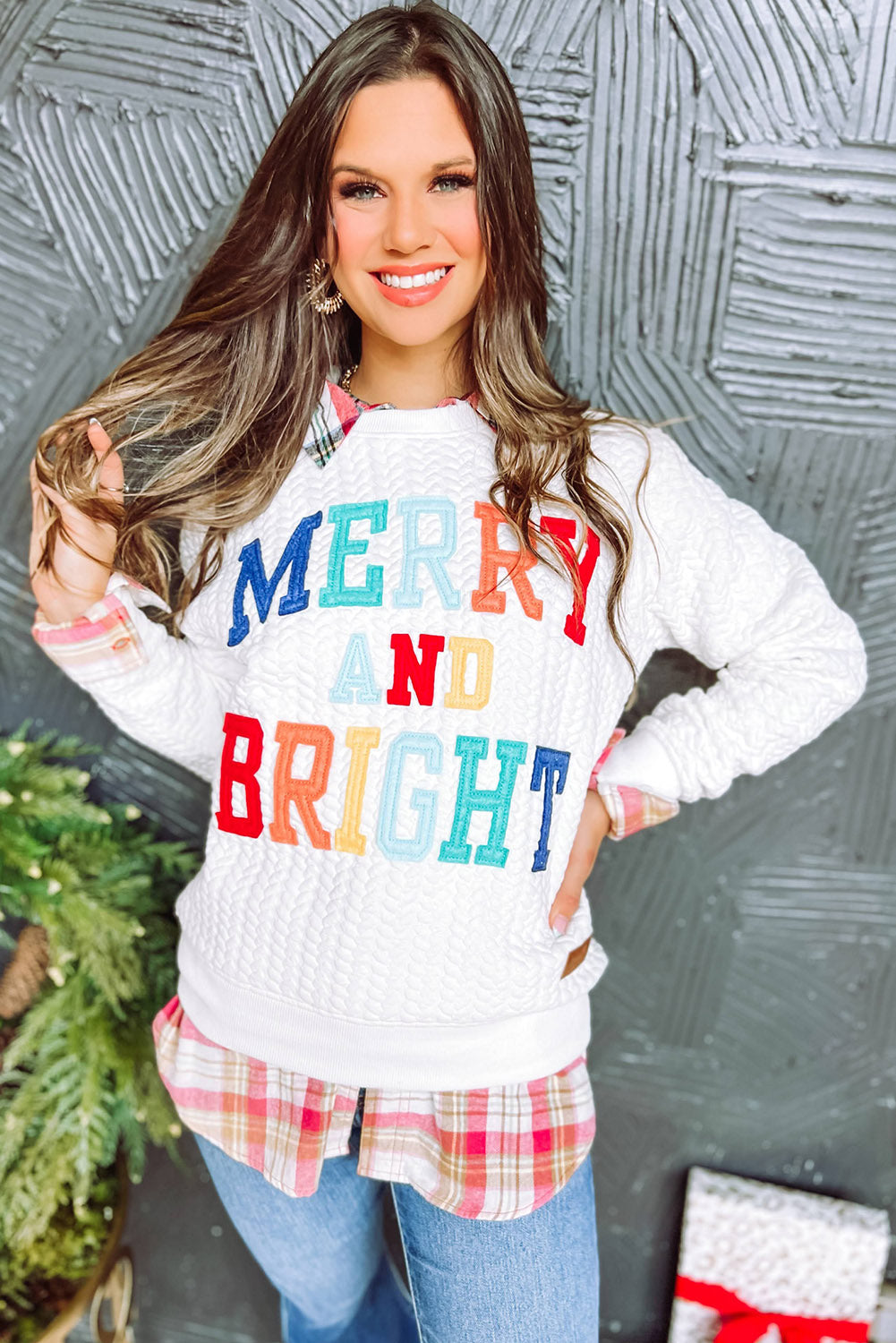 White Merry And Bright Pullover Top