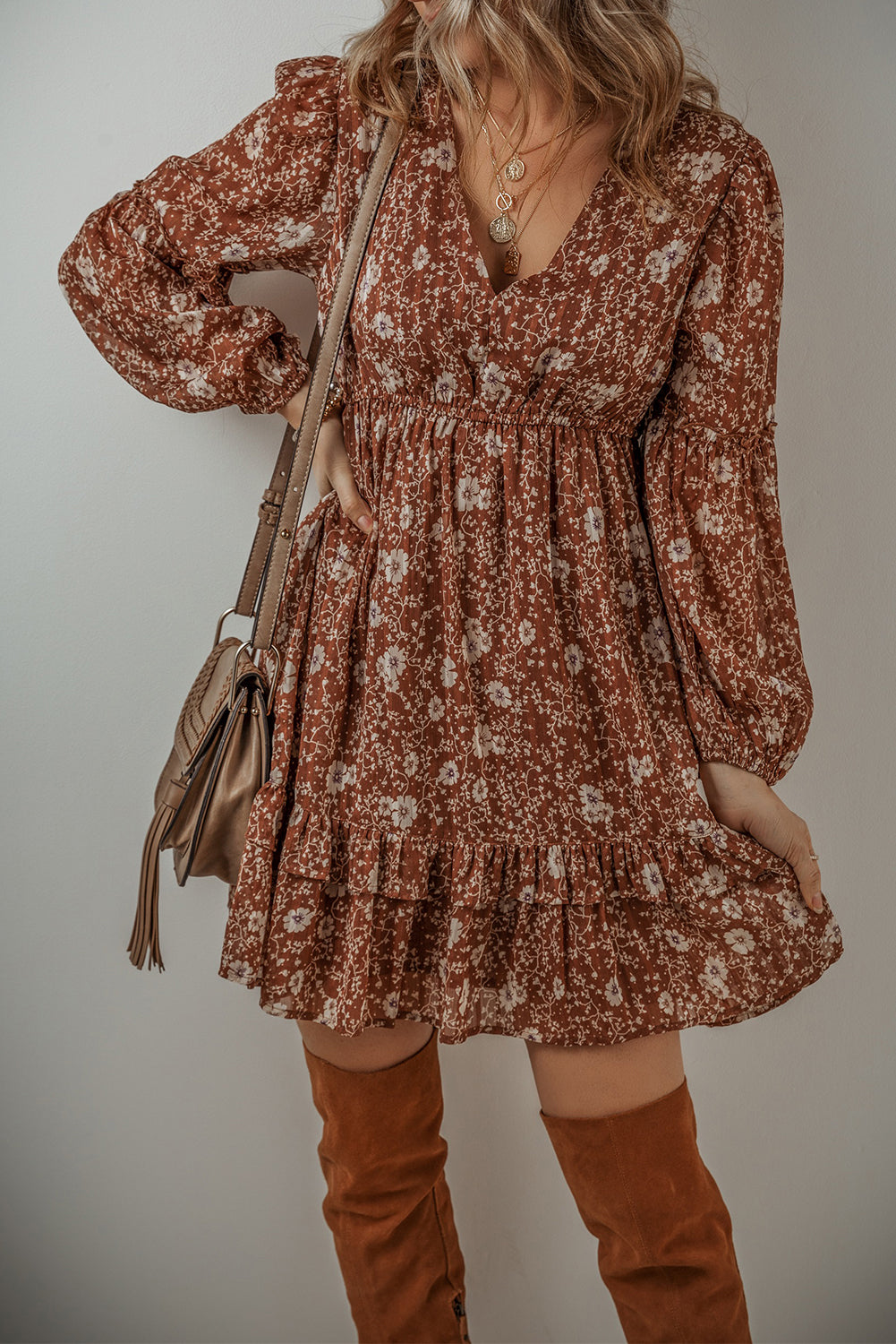 Brown Boho Dress