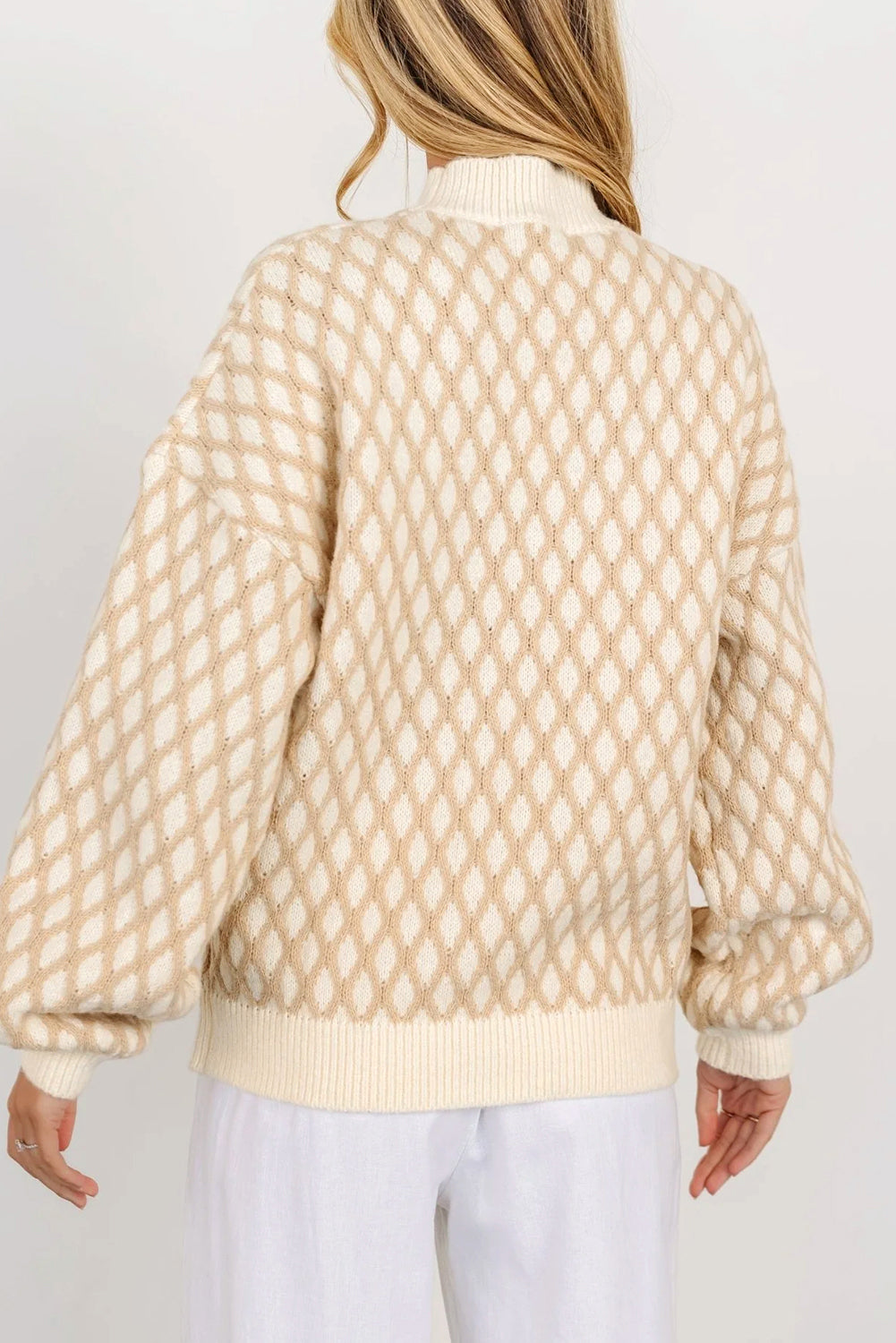 Oatmeal Diamond Sweater