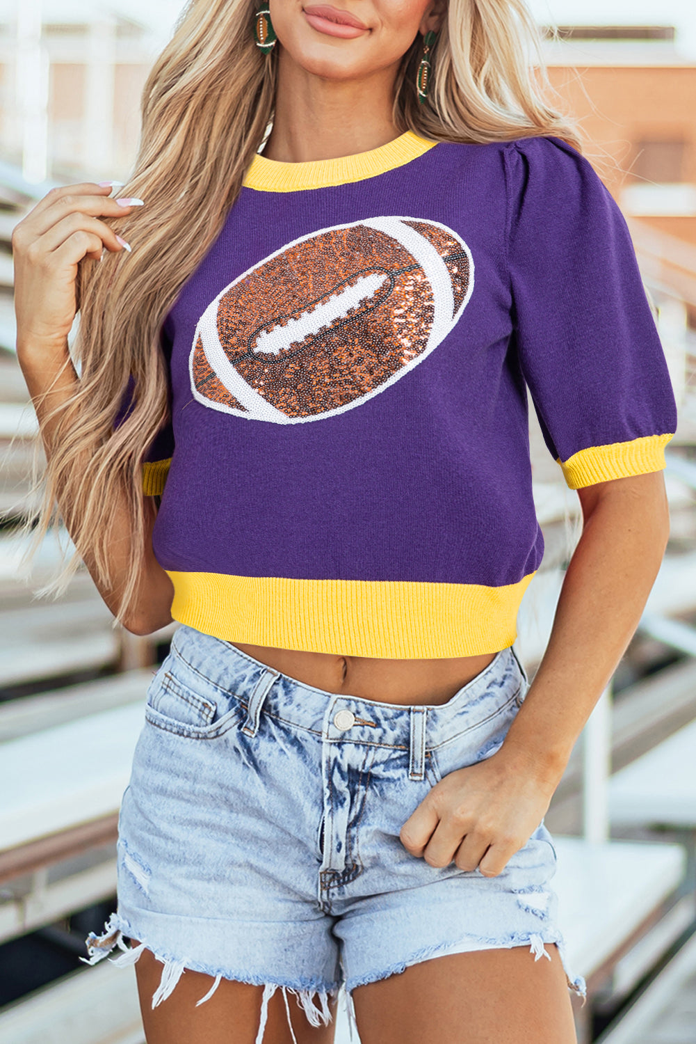 Purple Football Sweater